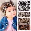 Novo bebê leopardo impressão bandana acessórios de cabelo crianças borda larga traceless bowknot headbands crianças faixa de cabelo