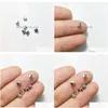 Charms Eruifa 50Pcs 4Mm Mini Heart Spacer Beads Necklace Earring Bracelet Jewelry Diy Handmade Burnished Siercharms Drop Delivery Find Dhqfn