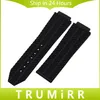 Whole- Convex Silicone Rubber Watchband 26mm x 19mm for HUB Men's Watch Band Replacement Strap Wrist Bracelet Black Blue 334J