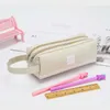 Jouets d'apprentissage Étui à stylos mignon Sac de papeterie pour enfant Trousse à crayons en toile portable Sac de rangement pour fournitures scolaires Sac à crayons double couche Sac à stylos pour étudiants