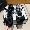 Sandals Women Fashion Ankle Buckle Bow High-heel Summer Pumps Open Toe Shoes Ladies Square Heel Female Plus Size