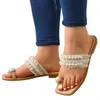 Slippers Fashion Summer Women Thong Pearl Brap Flat Comfort Comfort Style Beach