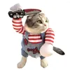 Vêtements de chien Vêtements Chiens Pet Cosplay Costume Noël Halloween Tenant un couteau Party Cat Nouveauté Comique Tenues Perruque Set Mortel