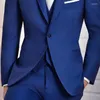 Costumes pour hommes Tuxedo de mariage bleu royal pour hommes pour marié porter des hommes d'affaires 3 pièces Slim Fit Peaked revers mâle veste de mode avec pantalon