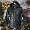 Men's Leather Faux Name Brand Star Hooded Trench Coat For Man Genuine Sheepskin Jackets Coats Army Mens Camouflage Windbreaker 5XL 230831