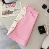 Skirts Pink White Denim Women Buttons Designer Shorts Skirt Bodycotn Pockets Patchwork Mini Streetwear Ofifce Lady Sweet