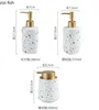 Liquid Soap Dispenser Ceramics Handwashing Fluid Bottle Color Terrazzo Pattern Bathroom Supplies Lotion Bottle Soap Bottle Portable Soap Dispensers 230831