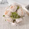 Decorative Flowers 12 Heads Artificial Peony Tea Rose Camellia Silk Fake Flower Flores For DIY Home Garden Wedding Decoration