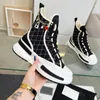 Designerskor Högtoppkvinnor Sneakers med kedjor Canvas Casual Shoes Tjocksoled Elastic Cotton Women's Sports Shoes