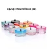 wholesale 3g 5g Plastic Containers Jar Box Transparent Bottle Empty Cosmetic Cream Jars 3ml 5ml Container 100pcs