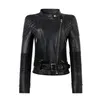 Chaquetas para Mujer Sungtin Chaqueta Suelta de Cuero de Pu para Mujer Chaqueta de Cuero de imitación Suave Negra Chaqueta de Abrigo de Cuero para Motociclista de Moto Callejera Ropa de Abrigo Informal para Mujer 22