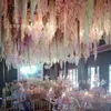 Decorative Flowers 3 M Long Simulation Encryption Hydrangea Flower Cane Adornment Hanging Wisteria Wedding Article Sitting Room Condole Top