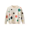 Pullover Spring Autumn Children Sweater for Girls 100 Cotton Novelty Heart Dot Striped Kids knit Sweater Casual Sport Sweaters 230830