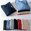 Mens Sweaters High Quality FallWinter 100% Cotton Knitted LongSleeved ONeck Casual Business Pullover Simple Sweater Polo Top 009 230830