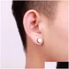 Boucles d'oreilles magnétiques hypoallergéniques en acier inoxydable pour hommes punk sans clip noir percé sur bague d'oreille bijoux en titane de mode en goutte Dhlbj