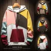 Erkek Hoodies Sonbahar ve Kış Hoodie Erkekler Pullover Patchwork Sweatshirts Plus Boyut 5xl Erkek Retro Kapüşonlu Giyim