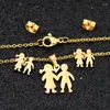 WANGAIYAO – ensemble collier et boucles d'oreilles en acier inoxydable pour garçons et filles, pendentif de tempérament, chaîne de clavicule