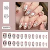 False Nails French Detachable Long Oval Aurora Animals Fake Full Cover Purple Line Nail Tips For DIY