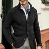 Mens suéteres gola de malha casaco de manga comprida camisola cardigan jaqueta sólida grossa quente casual tricô 230830