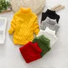 Pullover PHILOLOGY 2T-8T pure color winter boy girl kid thick Knitted bottoming turtleneck shirts solid high collar pullover sweater 230830