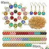 Charms Rvs Charm Kristallen Ketting Hanger Geboortesteen Voor Sieraden Maken Vrouwen Oorbellen Diy Accessoirescharms Drop Levering Dh9Of