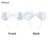 Hair Accessories 10Pcs Wholesale Classic Mouse Ears Headband Women Girls Festival Party Princess Hairband Kids Sequin Bow Female Hair Accessories 230830