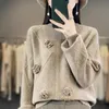 Kvinnors tröjor 100 Merino Wool Winter Thick Woman's Style Fashion Jumper Female Pullover Long Sleeve Oneck kläder Sticked Tops 230831