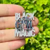 Charms 5pcs Pave cyrronia Bling Black Magy Girl wisiorek do niestandardowej biżuterii do stosu 230831