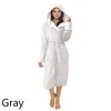 Women's Sleepwear Dressing Gowns For Women Winter Warm Plush Long Shawl Bathrobe Soft Home Clothes Sleeved Robe Coat Solid Cardigan