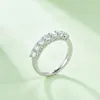 Anelli a grappolo BOEYCJR in argento 925 con taglio ovale 3x4mm 2,1 ct totale D colore Moissanite VVS1 Half Eternity fede nuziale con fascia abbinata per donna