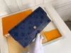 2023 Designer-Geldbörsen Luxus-Umschlag Geldbörse Herren Damen Clutch Hochwertige geprägte Blumen-Reißverschluss-Münzgeldbörsen Kartenhalter Box Staubbeutel