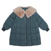 Down Coat Girls Baby's Jacket Outwear 2023 härlig tjockare höstvinter Huven Håll varma blixtlås barnkläder