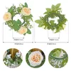 Decorative Flowers Dining Table Artificial Rose Wreath Candle Holder Accessory Party Wedding Decoration Flores Artificiales