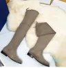 Низланная подъемная кожа Cuissard Boots круглые пальцы на пальцах ботинок на бедре