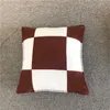 Soft pillowslip designer plaid pillowcase no inner core classic letters modern square woolen smooth soft pillow cover home sofa car cushion covers S04