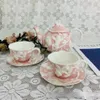 Soucoupe de tasse de Style européen, luxueuse théière en céramique gaufrée pour le thé de l'après-midi, Simple, haut de gamme, Set337I