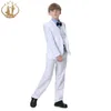 Suits Boys White Wedding Suit Kids Formal Blazer Clothing Set Children Day Graduation Chorus Performance Costume Coat Vest Pants 3Pcs 230830