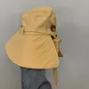 Berets Summer Składane szerokie czapki wiadra dla kobiet Wstążka Ochrony UV Szybki suszący Sun Hat Lady Outdoor Beach Sunshade Hats