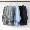 Bluzki damskie japońskie koszule dla kobiet kawaii lub wierzchołki koreańskie czyste bawełniane marszki bluzki kobiet warstwa ciasta lalka luźna koszula 2023 Autumn