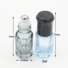 Petites bouteilles colorées à roulettes en verre de 3ml, Mini bouteilles d'huile essentielle de 6ml avec boule en acier inoxydable, vente en gros, 100 pièces