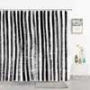 Cortinas de chuveiro padrão preto e branco cortinas de chuveiro moderna simplicidade geométrica listra cortina de banho decoração de banheira produtos de banheiro R230831