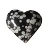 Jewelry Pouches Wholesale Natural Snowflake Obsidian Hearts Love Decorative Energy Crystal Ornaments