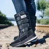 Boots Men s high top snow boots winter plus velvet warm cotton shoes men s black camouflage large size 39 47 cold 230830