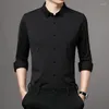 Men's T Shirts 2023 Gentleman Business For Mens Regular Fit Clothing Large Sizes Blouses Purple Red Work Office Wear Hudband Dress