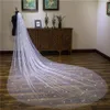 4 Meter Kathedralenschleier für Hochzeitskleid Funkelndes Satrs-Brautkleid Weißer, elfenbeinfarbener, weicher Tüll, weißer, elfenbeinfarbener Tüll, eine Schicht mit Kamm280r