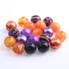 Party Games Ambachten Kwoi Vita AM-017 Halloween Zwart Oranje Paars Kleur Mix Acryl Kralen Voor Kinderen Dikke Ketting Sieraden 20mm 50PCS 230830