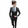 Pakken Mode Pak voor Jongens Groen Formele Casual Kleding Revers Blazer 3 Stuk Jongen Kind Bruiloft Slim Fit JacketVestBroek 230830