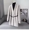 OC000215 # Cappotto invernale da donna Velluto imitazione pelle di visone Pelliccia da donna di media lunghezza Pelliccia ecologica integrata LOGO personalizzato