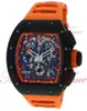 Luksusowe zegarki Richarmill Automatyczne zegarki mechaniczne Sport zegarki zegarki RM-011 Felipe Massa-Back Chronograph „Orange Storm” Limited 30 Wn-2n14