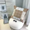 Sofa designer pillowcase white black plaid pillowcover mixed color bed home comfortable soft woolen illowcase without core luxury modern fashion S04